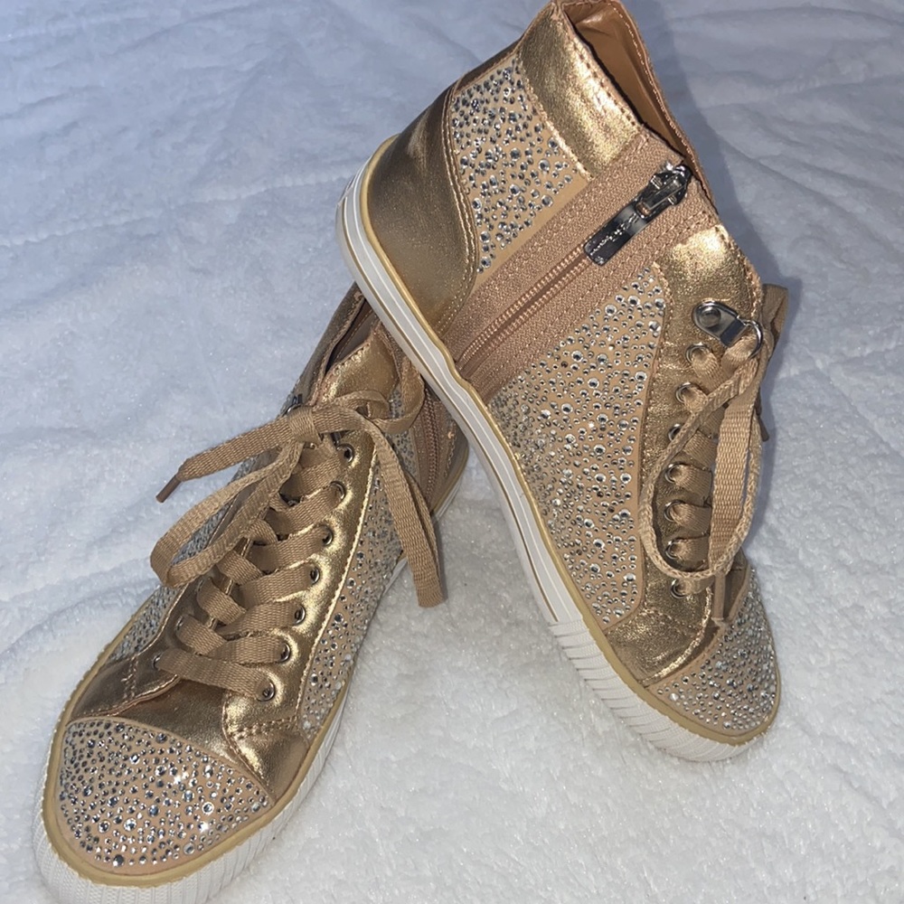 BCBGeneration - Gold Rhinestone Sneakers Size 6.5